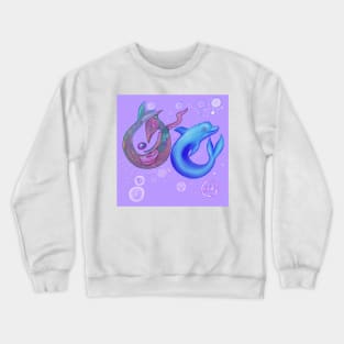 Little water dragon and dolphin friends Crewneck Sweatshirt